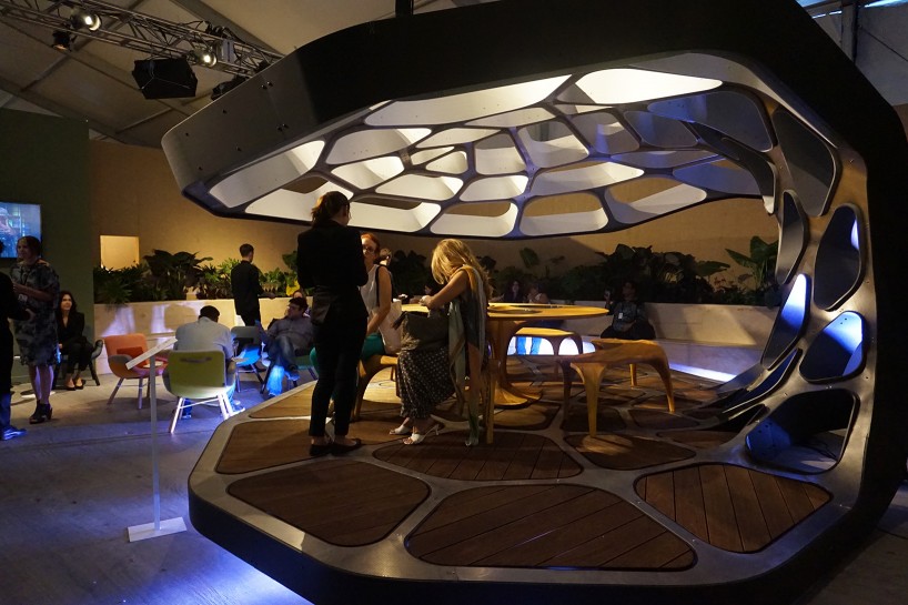 zaha hadid volu dining pavilion design miami art week revolution precrafted properties designboom