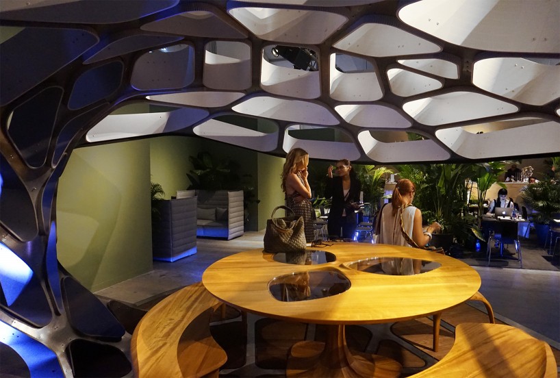 zaha hadid volu dining pavilion design miami art week revolution precrafted properties designboom