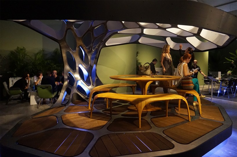 zaha hadid volu dining pavilion design miami art week revolution precrafted properties designboom