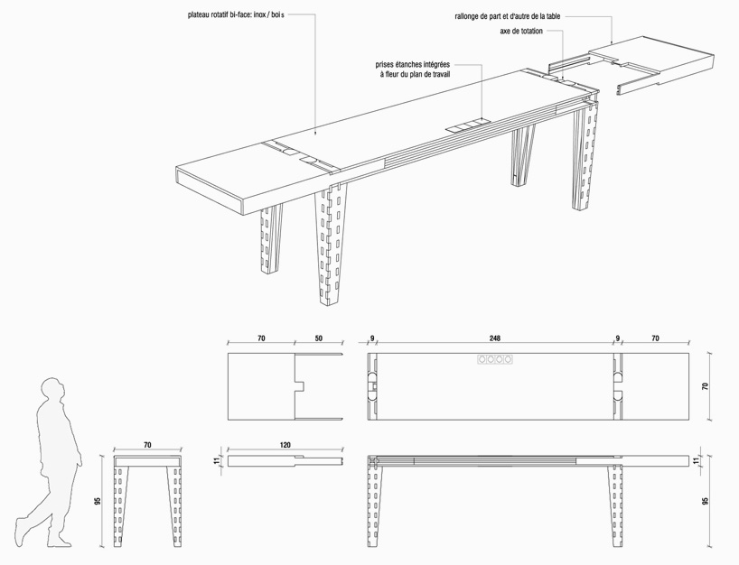 atelier JMCA work turn multi-purpose table