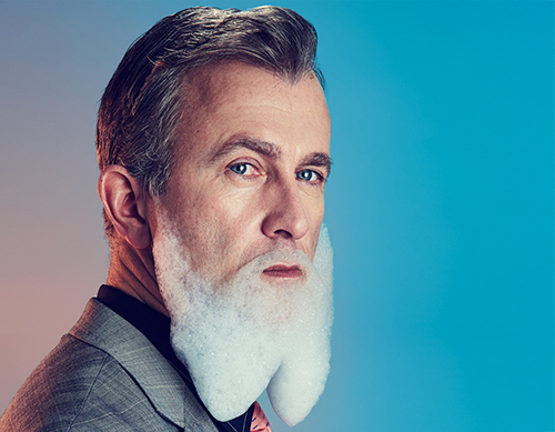 mindo cikanavicius' stoic portraits bear bubble beards made from soap