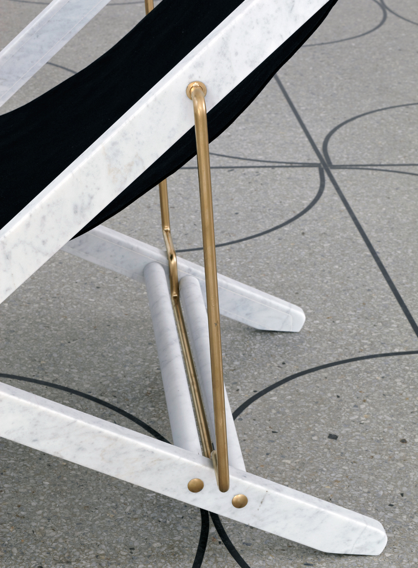 camp design gallery folding marble deckchair design days dubai designboom