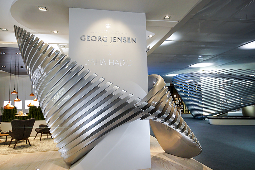 zaha hadid georg jensen baselworld installation jewellery designboom
