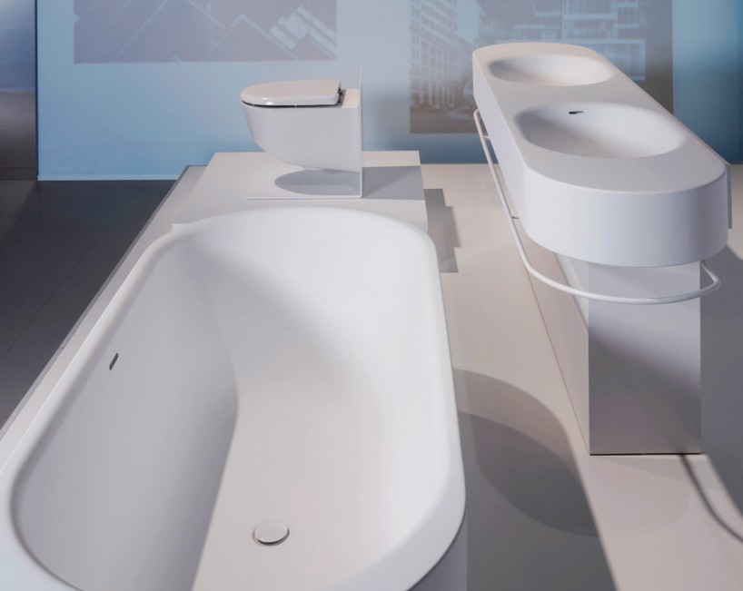 herzog & de meuron's bespoke bathrooms by LAUFEN for 56 leonard tower