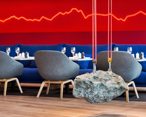 rolf sachs' saltz restaurant artistically references the swiss landscape