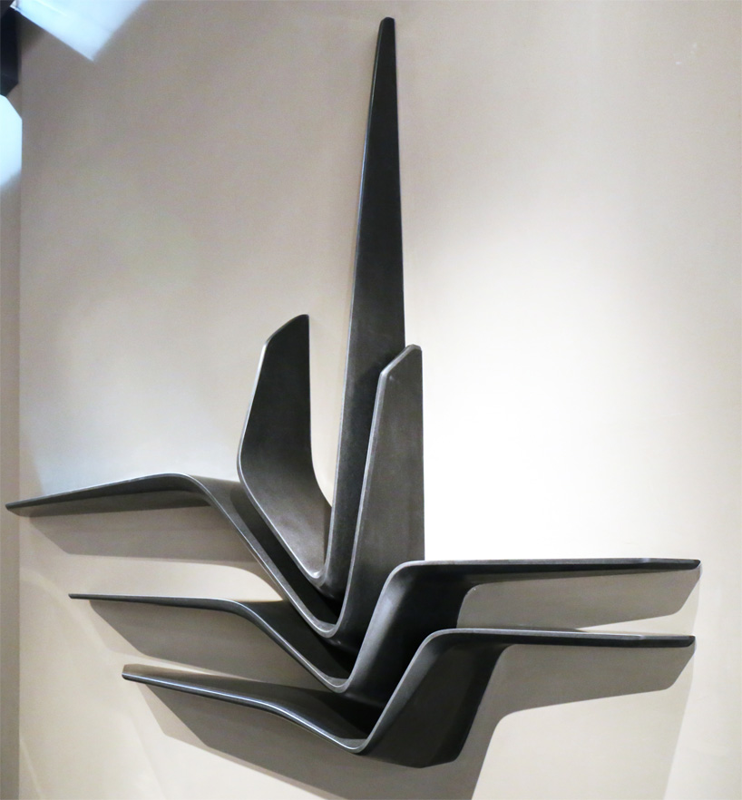 zaha hadid CITCO shelves sculpted with black granite