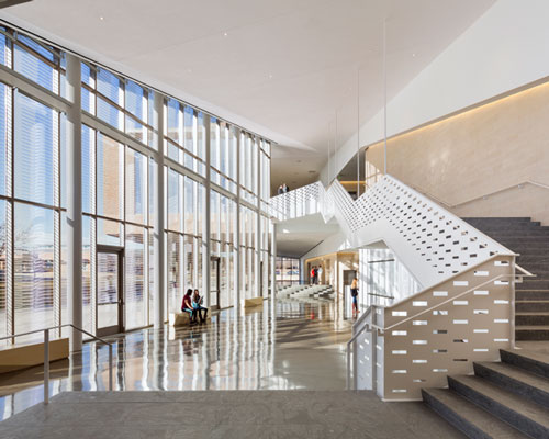 weiss / manfredi uses perforated brick on new performing arts center in dallas