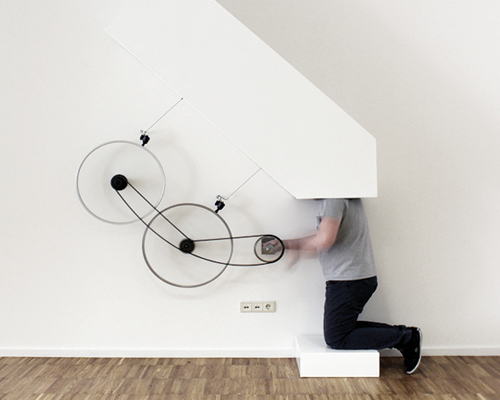 HEUREKA! installation by moradavaga uses bicycle wheels to illuminate kaleidoscopic space