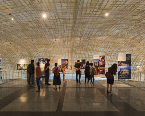 a21studio uses bamboo and poonah paper to build cocoon pavilion in saigon