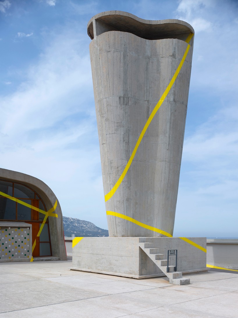 felice varini exhibition mamo centre la cite radieuse france designboom