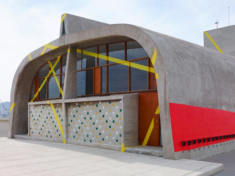 felice varini exhibition mamo centre la cite radieuse france designboom