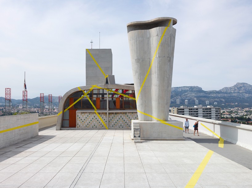 felice varini exhibition mamo centre la cite radieuse france designboom