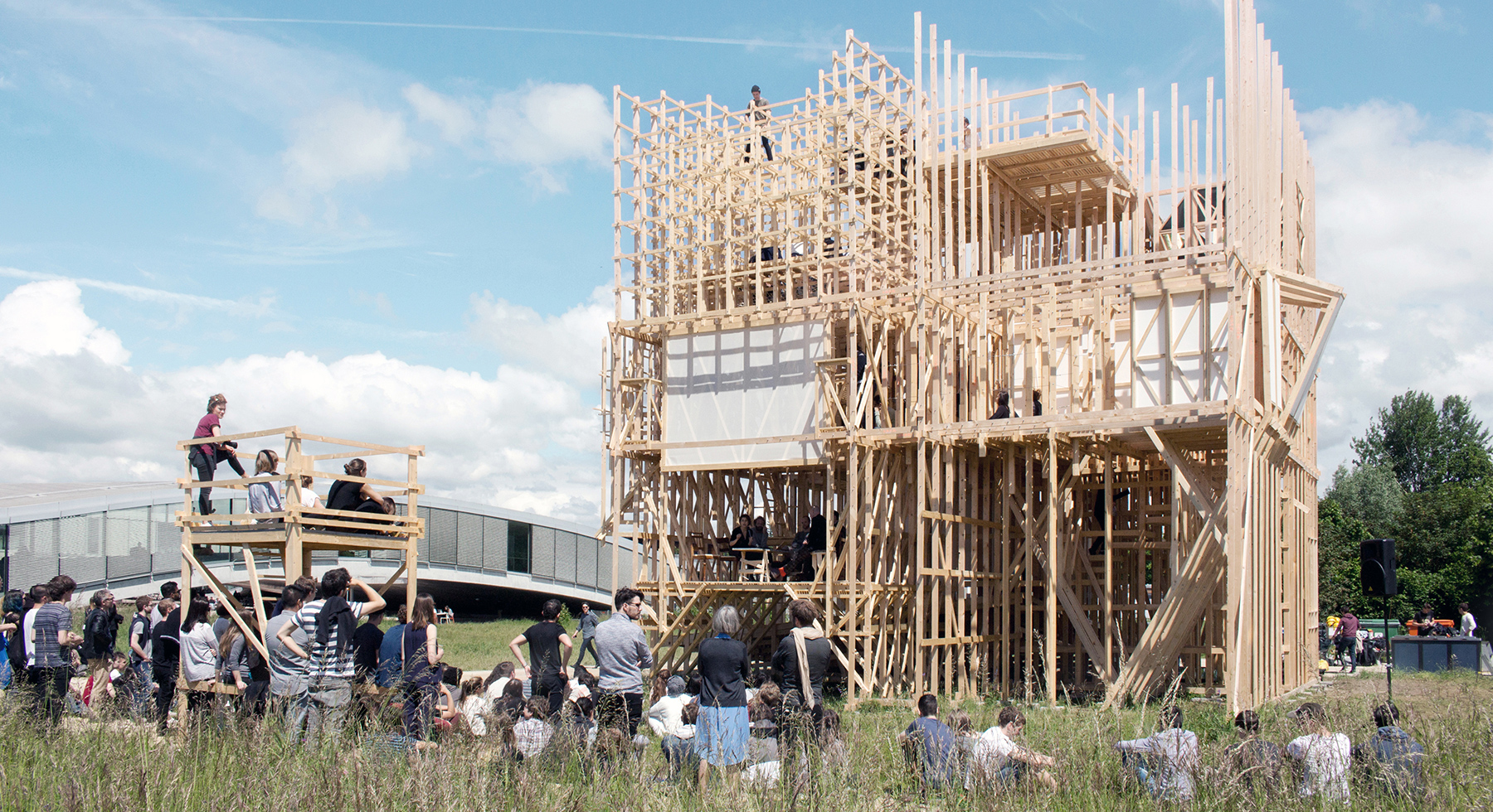 ALICE collaboratively builds balloon frame  timber  house  