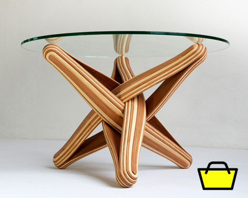 new on the designboom shop: the dynamic ‘LOCK’ bamboo coffee table by plankton station