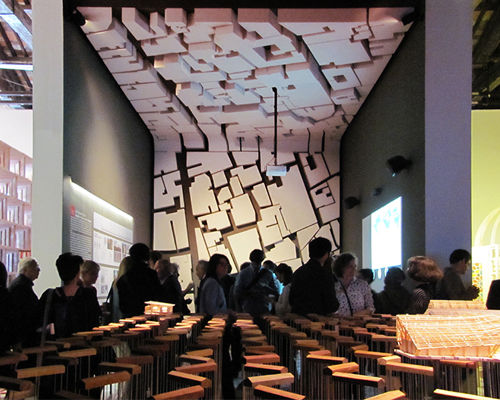 iran's pavilion at venice architecture biennale stretches the urban schemata