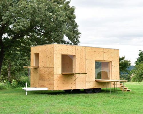 kengo kuma develops timber mobile home for a nomadic lifestyle