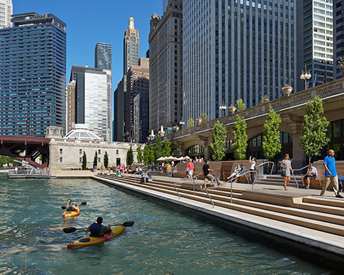 the chicago riverwalk reconnects the windy city with its waterfront