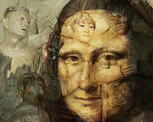 liu bolin appropriates classical masterpieces with canvases of camouflaged human bodies