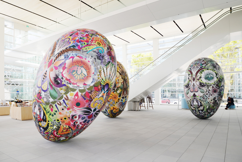marcel wanders inflatable egg-shaped objects OPAM japan designboom