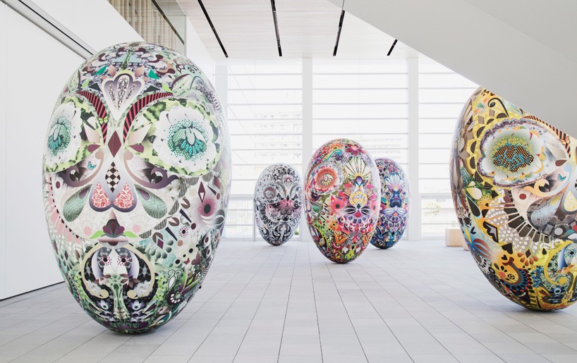 marcel wanders inflatable egg-shaped objects OPAM japan designboom