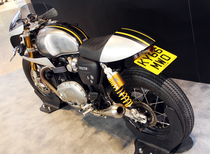 triumph barbour thruxton R motorycle designboom