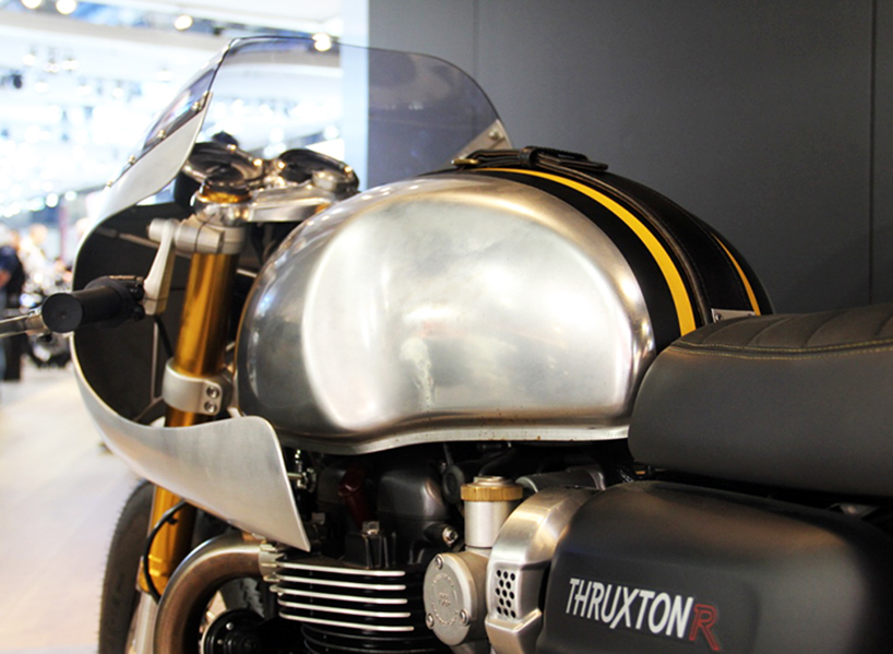 triumph barbour thruxton R motorycle designboom
