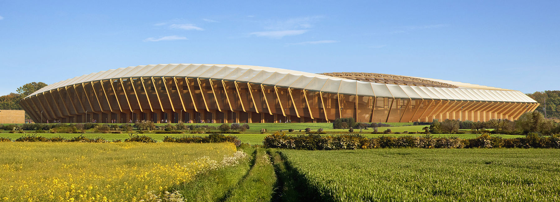 zaha hadid architects' all-timber stadium receives planning permission