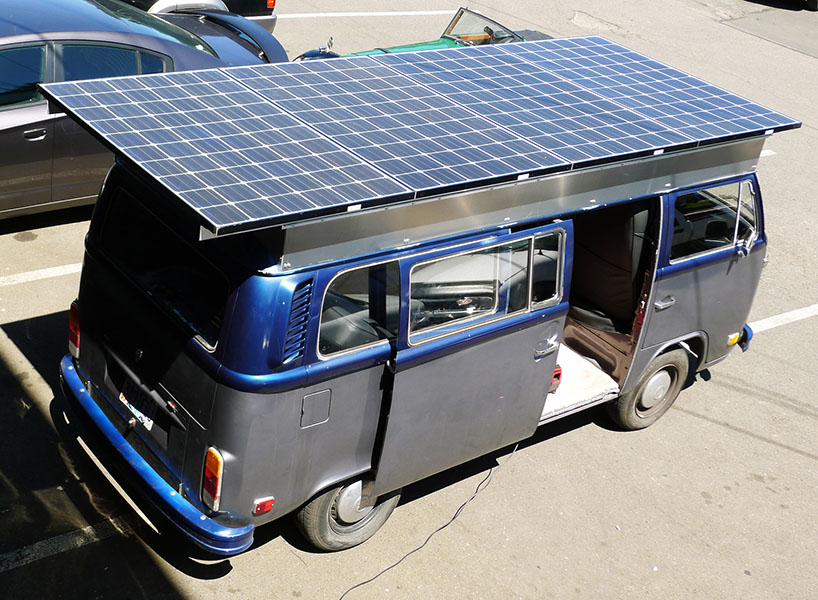 family creates solar electric volkswagen camper van