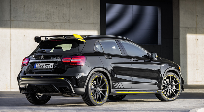 mercedes benz GLA AMG 45 4MATIC Yellow designboom