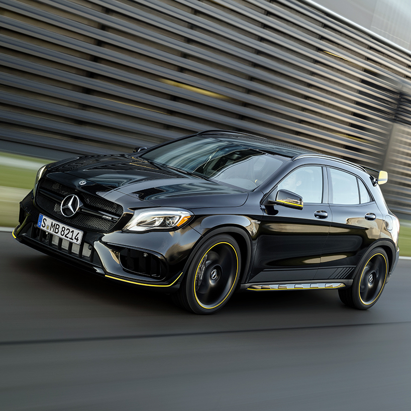 mercedes benz GLA AMG 45 4MATIC Yellow designboom