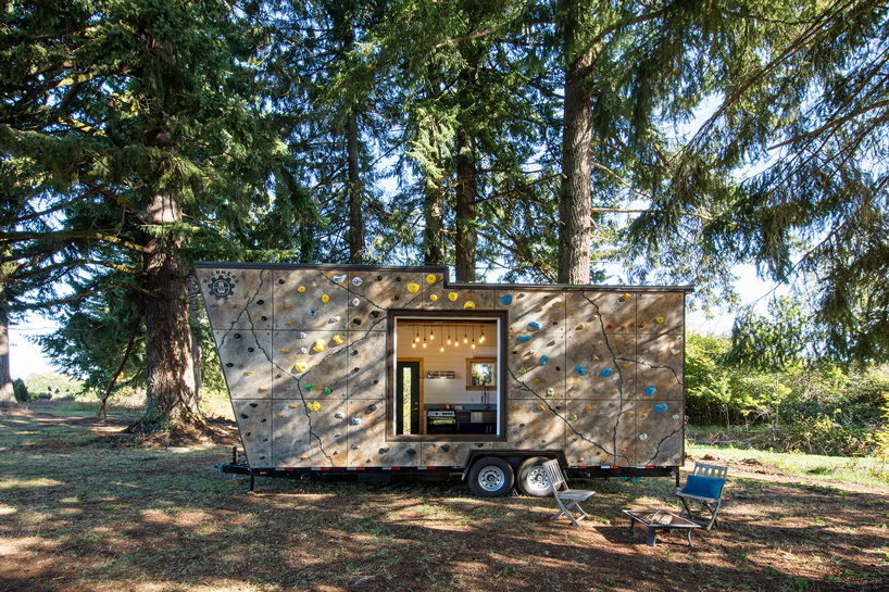 Tiny Heirloom Clads Mobile Home With Reconfigurable Rock Climbing Wall Search By Muzli