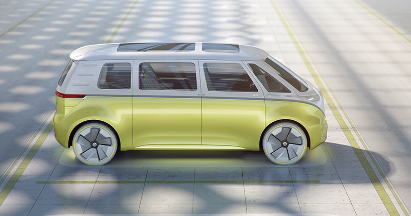 volkswagen I.D. BUZZ volkswagen ID BUZZ concept self driving electric campervan designboom