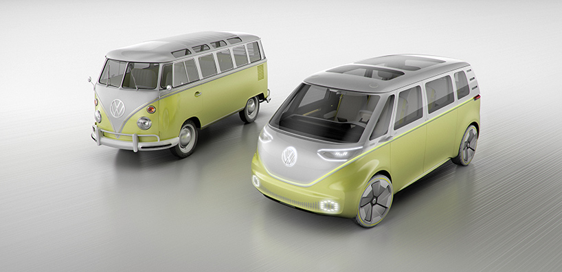 volkswagen I.D. BUZZ volkswagen ID BUZZ concept self driving electric campervan designboom
