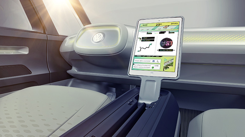 volkswagen I.D. BUZZ volkswagen ID BUZZ concept self driving electric campervan designboom