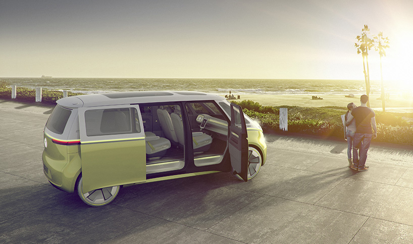volkswagen I.D. BUZZ volkswagen ID BUZZ concept self driving electric campervan designboom