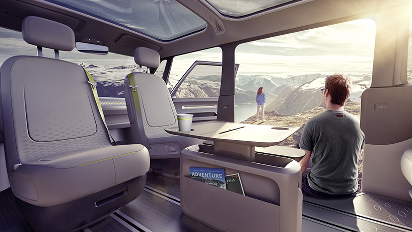 volkswagen I.D. BUZZ volkswagen ID BUZZ concept self driving electric campervan designboom