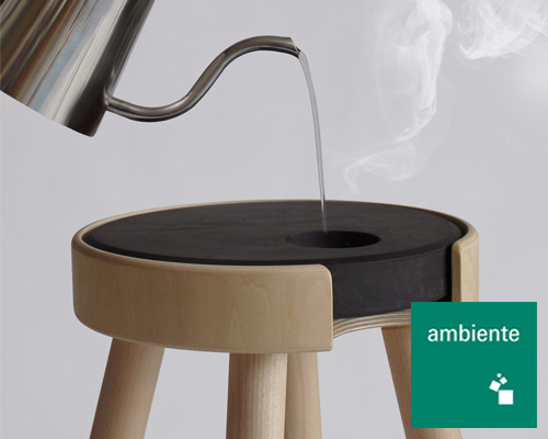 ambiente 2017: bouillon warm stool turns hot water bottle into ceramic seat