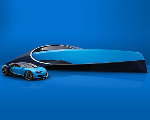 bugatti X palmer johnson dream up $2.2 M super yacht in the image of the chiron