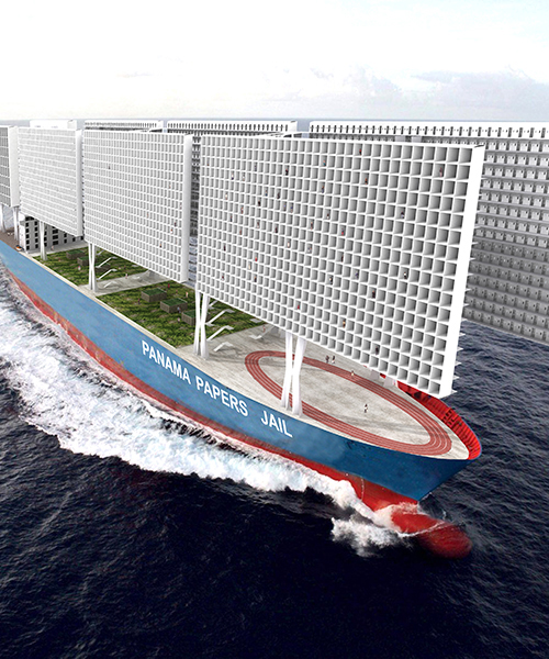 1week1project envisions panama papers jail on a cargo boat