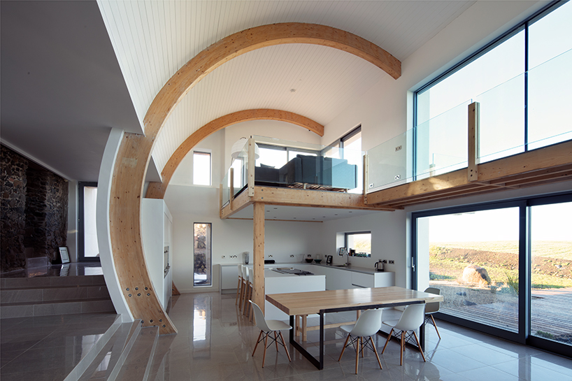 100 year old irish house restored with curving roof ...