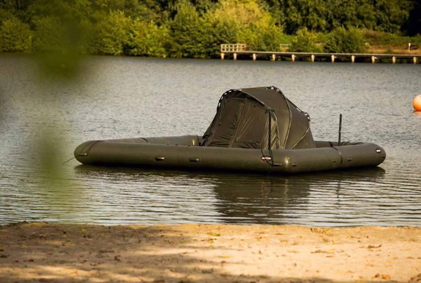 raptor boats fishing platform xl lets you pitch a tent in