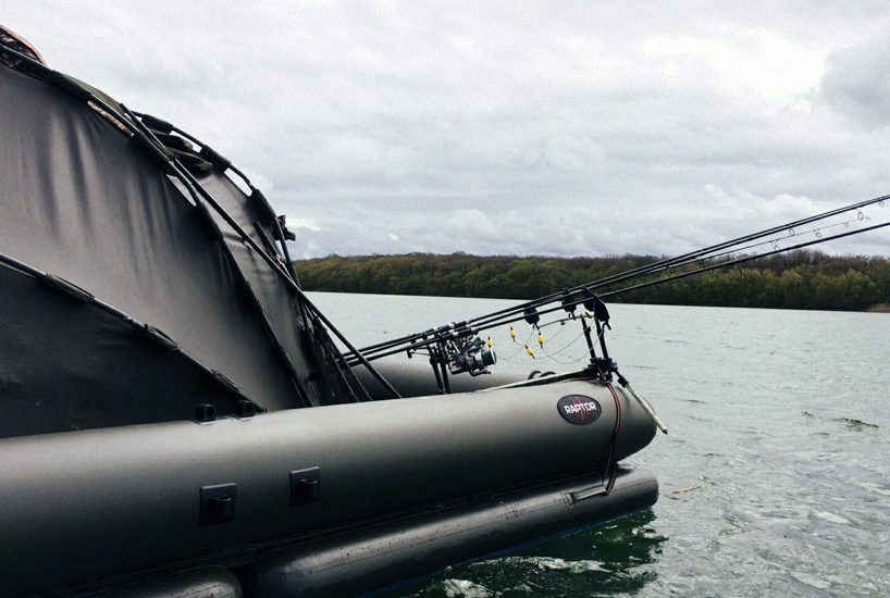 raptor boats fishing platform xl lets you pitch a tent in