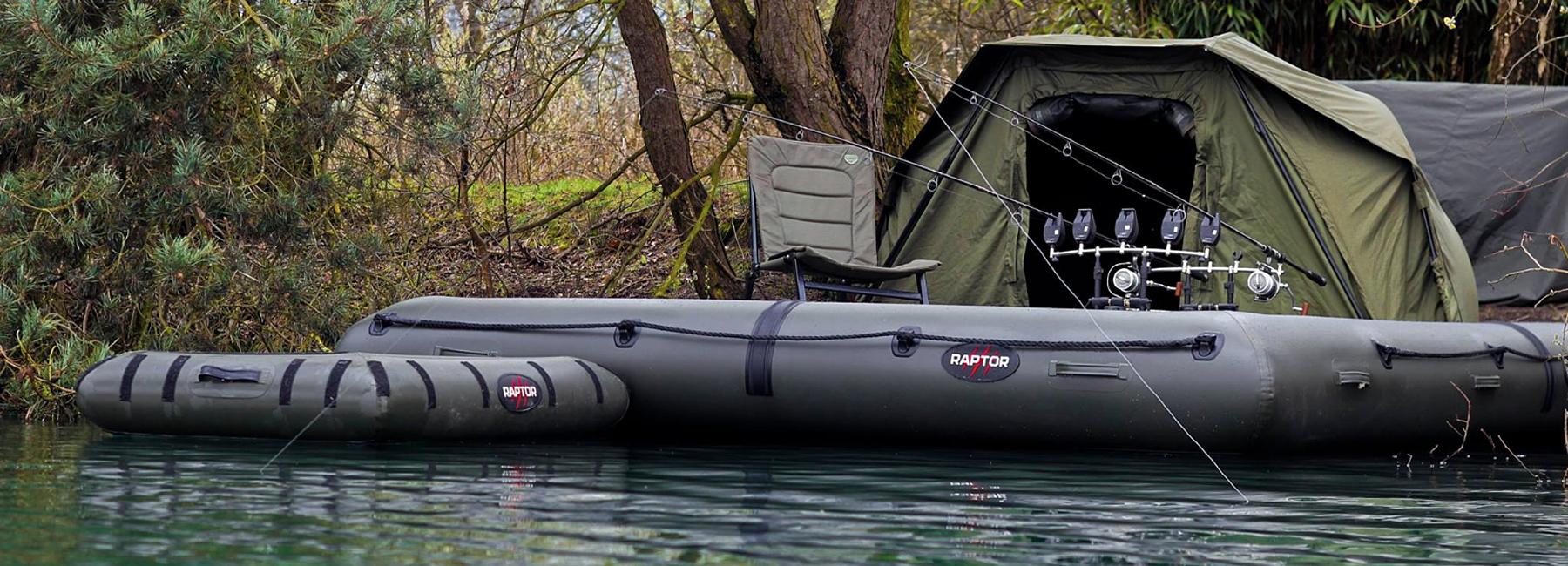 raptor boats fishing platform XL lets you pitch a tent in 