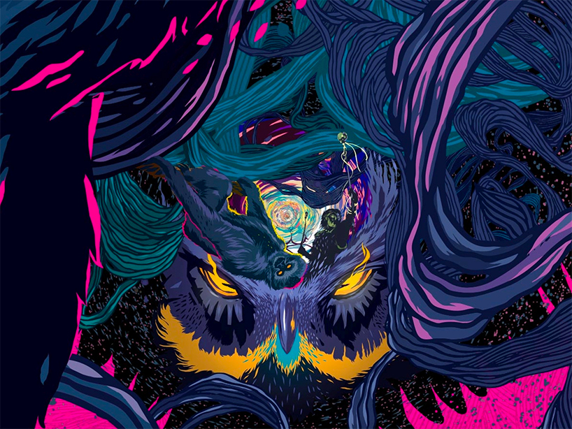 travel down the rabbit hole in hungarian artist benze's endlessly looping animation - 3