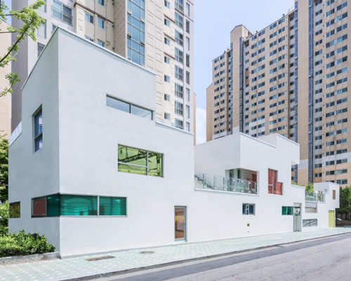 iroje khm architects creates quirky 'tetris nursery' in south korea