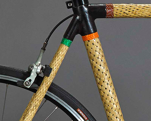 lance rake's HERObike is fitted with woven bamboo tubes