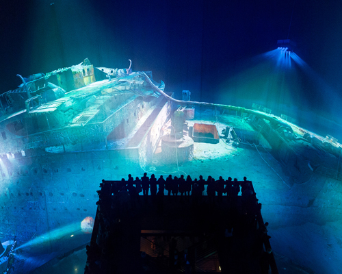 360° panorama of the titanic at 1:1 scale infills a former gasometer in germany