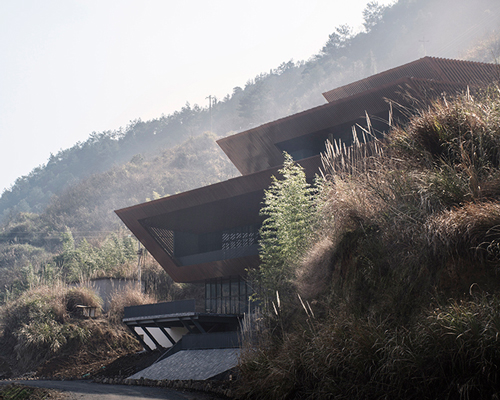 archi-union's cable car station frames the natural vista of the qiandao lake