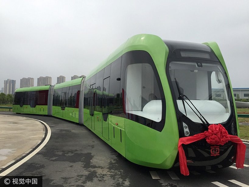 china unveils driverless train that follows painted lines instead of rails - 3