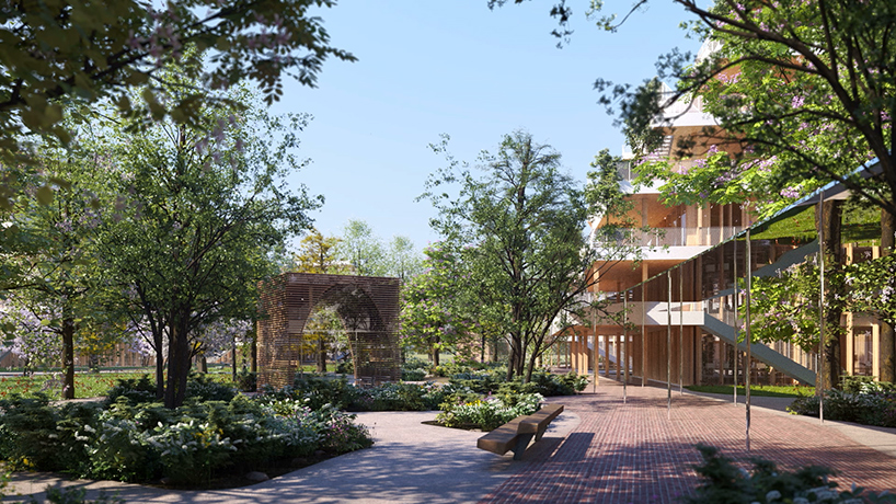 laisne roussel nanterre arboretum wooden office campus paris 